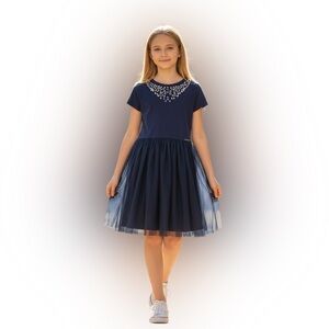 NWT Blue summer dress size 10-12 (European size 146-152) purchased in Europe